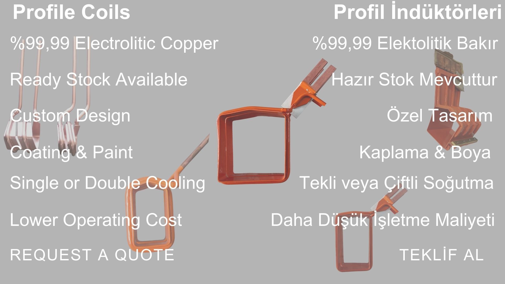 Induction coil for square and rectangular tube welding – profile ERW tube mill coil manufacturer Turkey