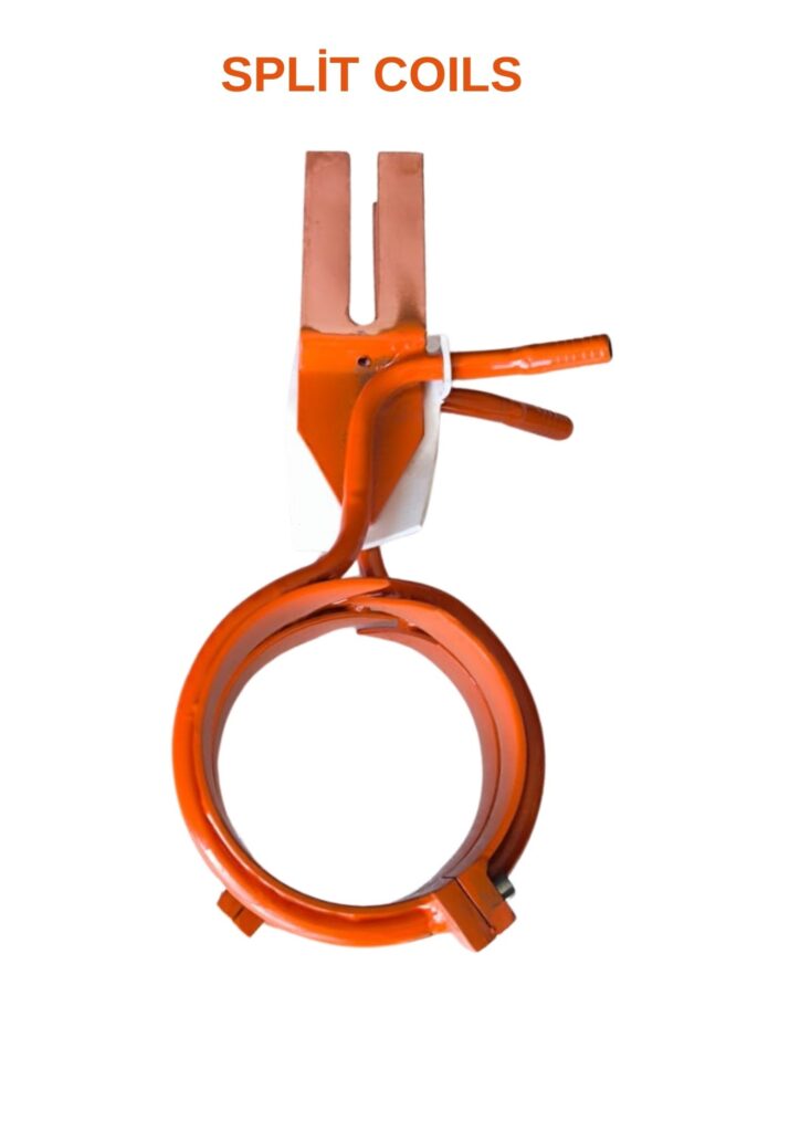 Split induction coil for ERW tube and pipe mill high frequency welding system