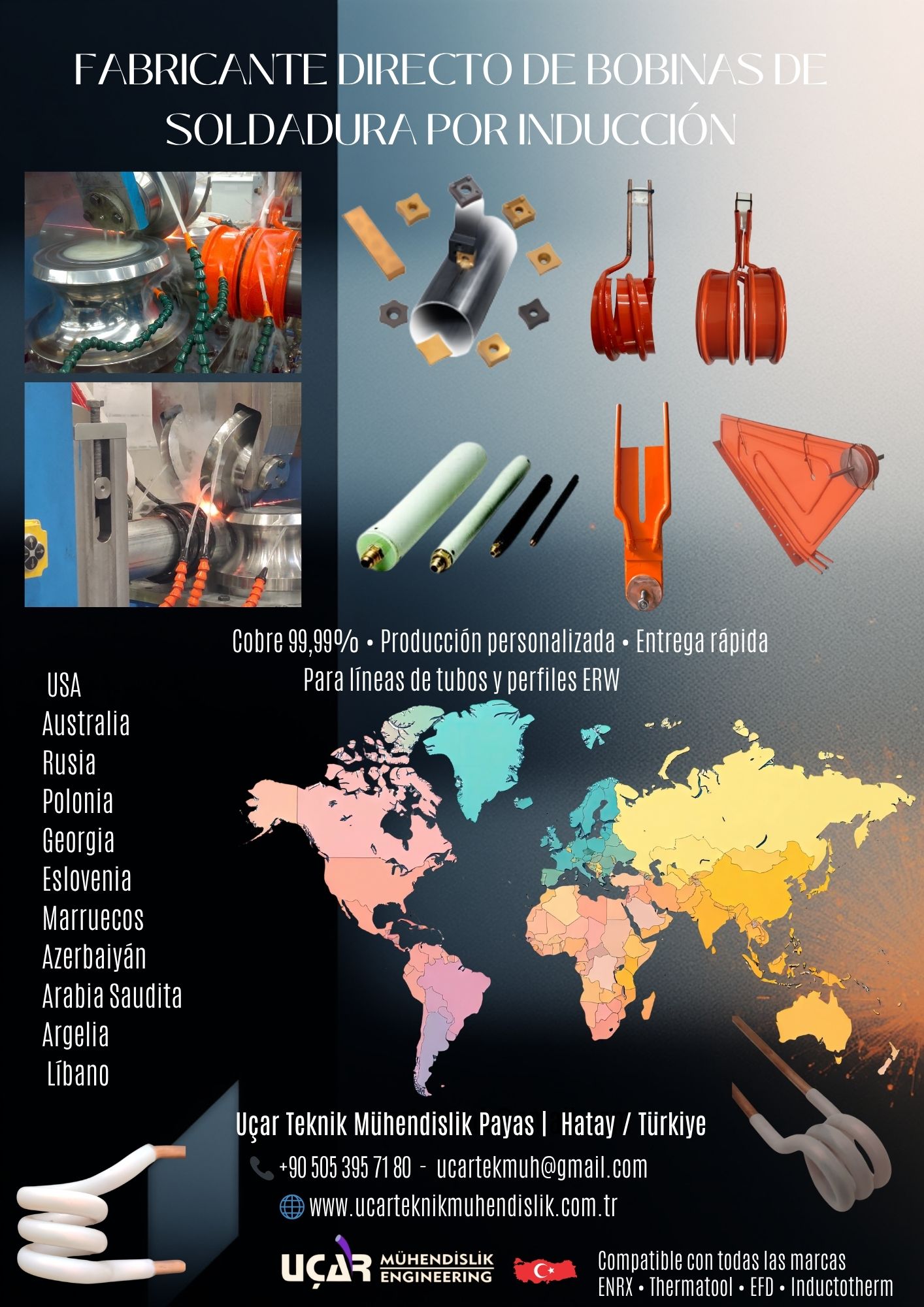 fabricante directo de bobinas de soldadura por inducciÓn